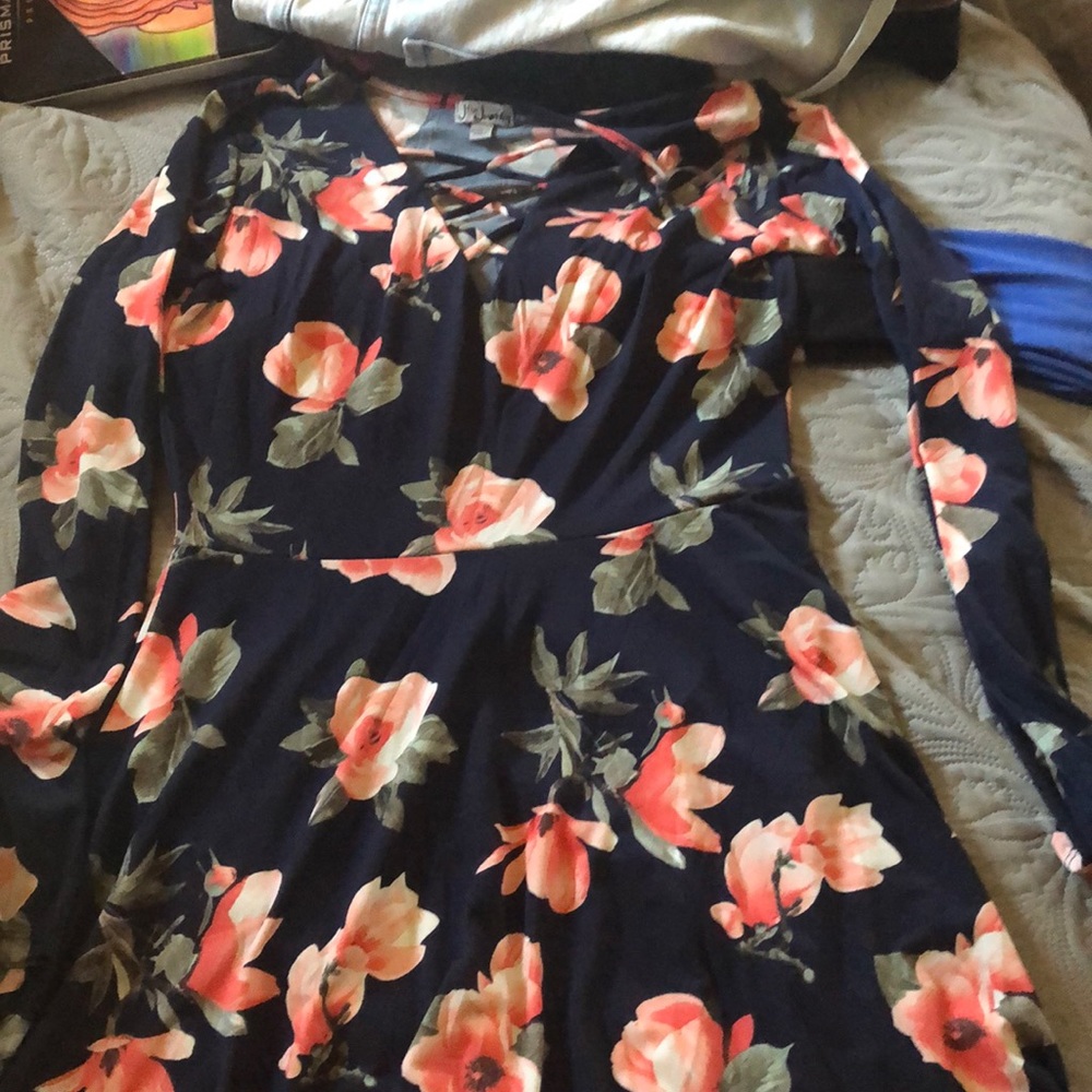 A floral shirt dress
